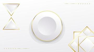 Abstract minimalist white background with gold outline vector