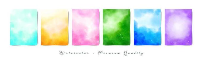 Set of soft bright watercolor background for wedding invitation background vector