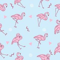 cute light pink stork animal seamless pattern light pink object wallpaper with design pastel blue. vector