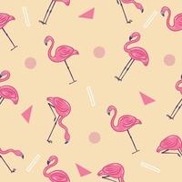 cute pink stork animal seamless pattern pink object wallpaper with design pastel cream. vector