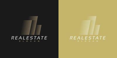 diseño de logotipo de edificio de bienes raíces minimalista simple vector