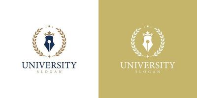 universidad de lujo, escuela, diseño de logotipo de insignia de educación