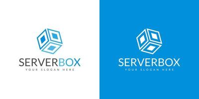 modern hexagon box cube tech technology logo with connecting dots vector