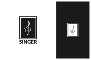 cantante, vector de diseño de logotipo de coro