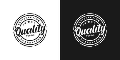 Logotipo de sello de producto de calidad garantizada de satisfacción del 100 por ciento vector