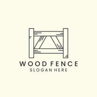 wood fence with linear style logo icon template design. house, farm, barn, vector illustration