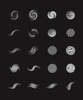 conjunto de colección de forma de elemento de línea de círculo futurista abstracto. vector