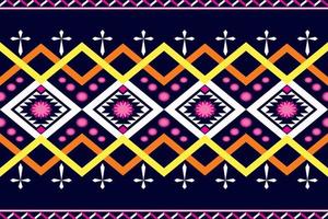 Colorful geometric ethnic seamless pattern design for wallpaper, background, fabric, curtain, carpet, clothing, and wrapping vector illustration.
