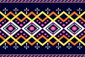 Colorful geometric ethnic seamless pattern design for wallpaper, background, fabric, curtain, carpet, clothing, and wrapping vector illustration.