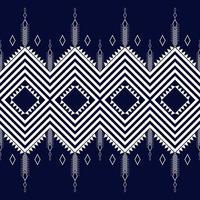 White and dark blue geometric ethnic seamless pattern design for wallpaper, background, fabric, curtain, carpet, clothing, and wrapping vector illustration.