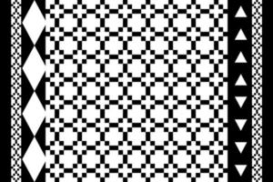 diseño de patrones sin fisuras étnicos geométricos en blanco y negro para papel tapiz, fondo, tela, cortina, alfombra, ropa y envoltura. vector
