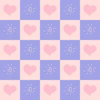 Seamless pattern with hearts and sun vector