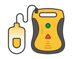 flat color icon the automated external defibrillator devices for apps or websites vector