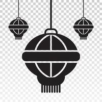 Flat vector icon the hanging chinese lantern for apps or websites