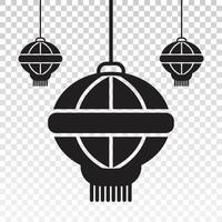 Flat vector icon the hanging chinese lantern for apps or websites