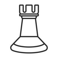 icono de arte de línea de pieza de ajedrez de torre para aplicaciones o sitios web