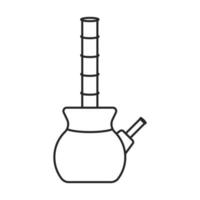 Line art vector icon bong water pipe filtration or cannabis smoking filtering tool