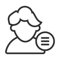 Male user profile or account menu line art icon for apps and websites vector