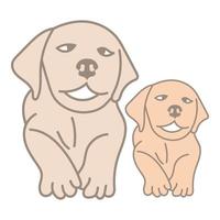 Mother dog and puppies flat color icon for apps or websites vector