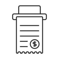 Checkout or payment receipts line art icon for apps and websites. vector