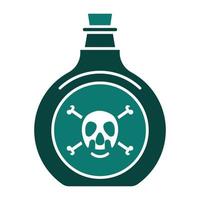 Flat color vector icon poison bottle or poisonous chemicals with crossbones for apps or websites