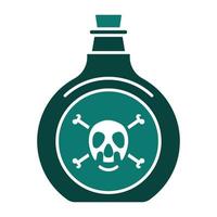 Flat color vector icon poison bottle or poisonous chemicals with crossbones for apps or websites