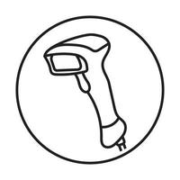 rounded the barcode  scanner line art icon for apps and websites vector