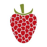 Flat vector icon red raspberry fruit for apps and websites