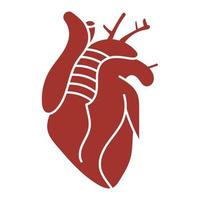 Human heart internal organ flat color icon for apps or website vector