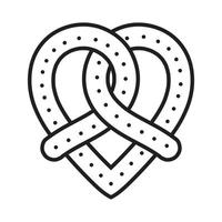 Line art icon soft pretzel bread with sprinkles salt for apps or websites vector
