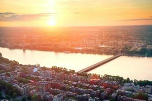 vista del atardecer de boston foto