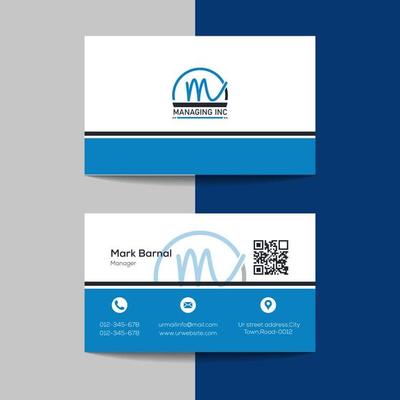 Simple corporate business card design template vector