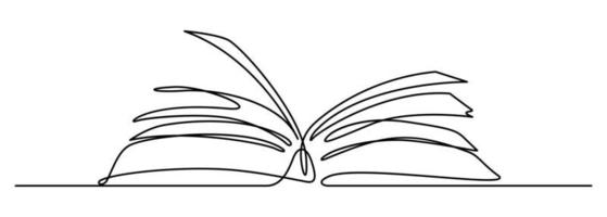 ilustración de dibujo de una línea de libro abierto vector