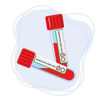 Two test tubes for a blood test to determine the monkeypox virus. vector