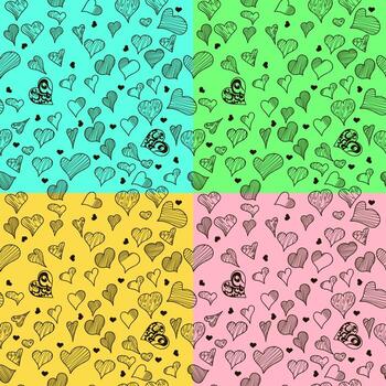 Seamless background with hearts vector