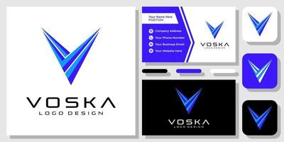 Initial Letter V 3d Colorful Sharp Geometric Monogram Modern Icon Logo Design Business Card Template vector
