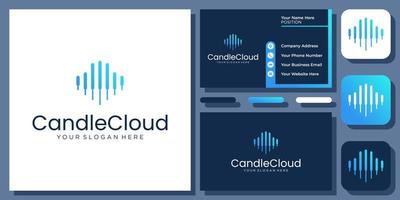 Abstract Cloud Data Technology Connection Stripe Line Communication Storage Logo Design with Business Card vector