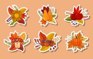 Fall Floral Sticker vector