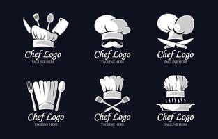 conjunto de logotipo de chef vector