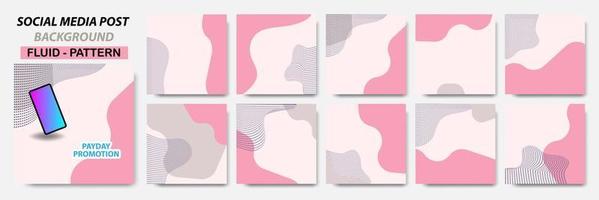 Set collection of square banner layout in pink purple color with dots pattern vector