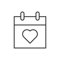 calendar love vector for website symbol icon presentation