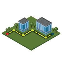 Map for board game. Route in the city. High-rise buildings vector