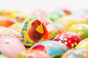 Handmade Easter eggs collection. Spring, chicken patterns art, unique. photo