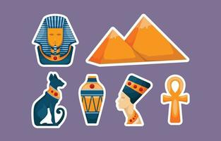 Egyptian Mummy Stickers Collection vector