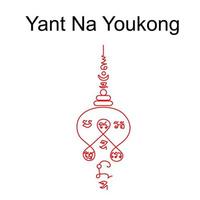 Thai ancient traditional tattoo name in thai language is Na Youkong. It has properties protection and avoid from danger. vector