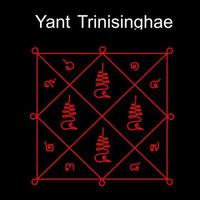 Thai ancient traditional tattoo name in thai language is  Yant Trinisinghae. It has properties that encourage mercy, avoid from danger, bring prosperity and lucky for wearer life. vector