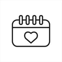 vector de calendario de amor para presentación de icono de símbolo de sitio web