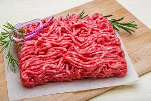 Raw beef minced meat photo