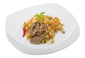 Fried rice with beef photo