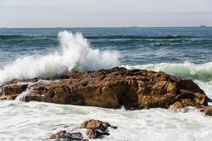 waves crashing over Portuguese Coast photo